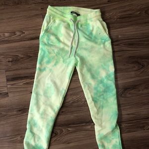 BOOHOO green tie dye sweatpants